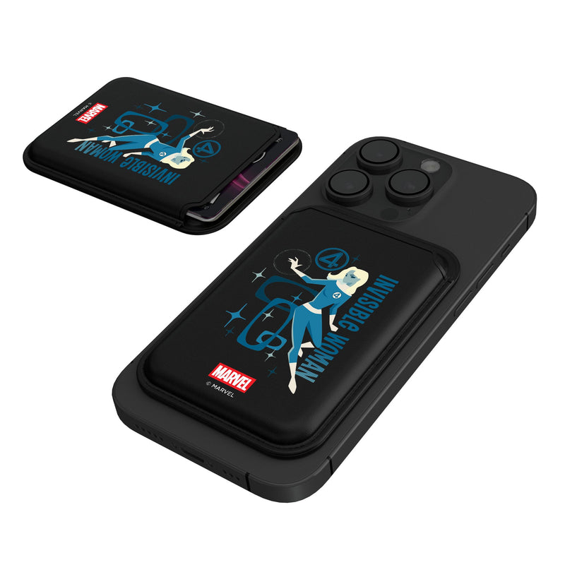 Marvel Invisible Woman Badge Black Magnetic Credit Card Wallet