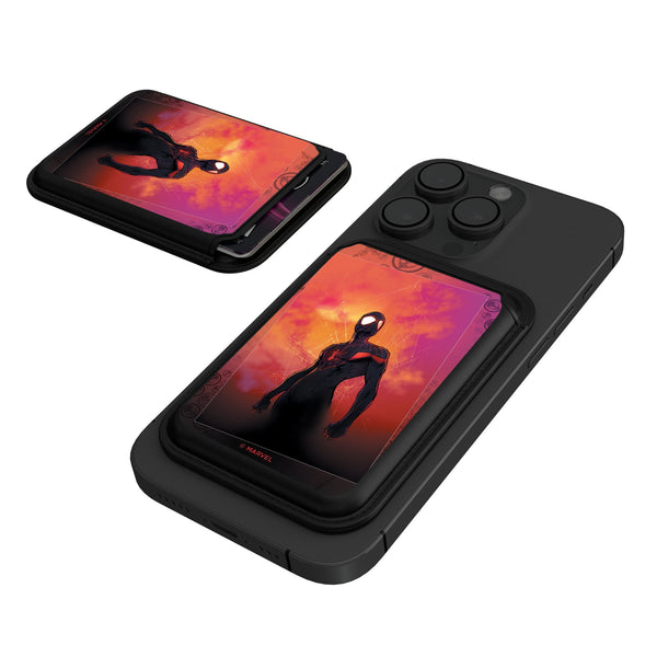 Marvel Miles Morales Cover Art Black Magnetic Credit Card Wallet