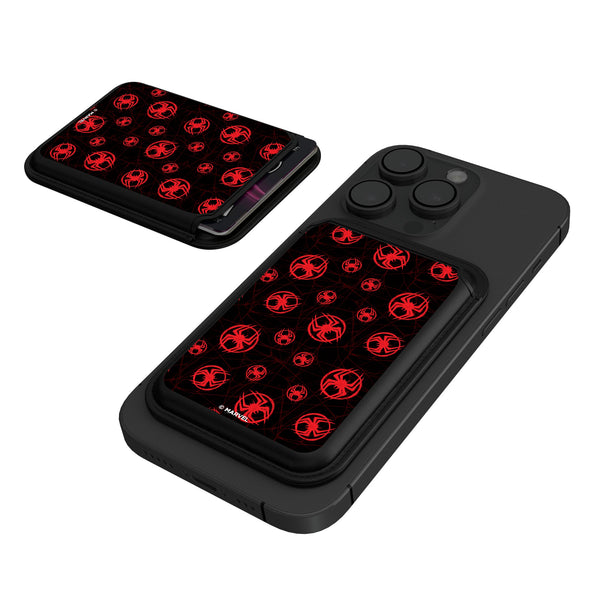 Marvel Miles Morales Pattern Black Magnetic Credit Card Wallet