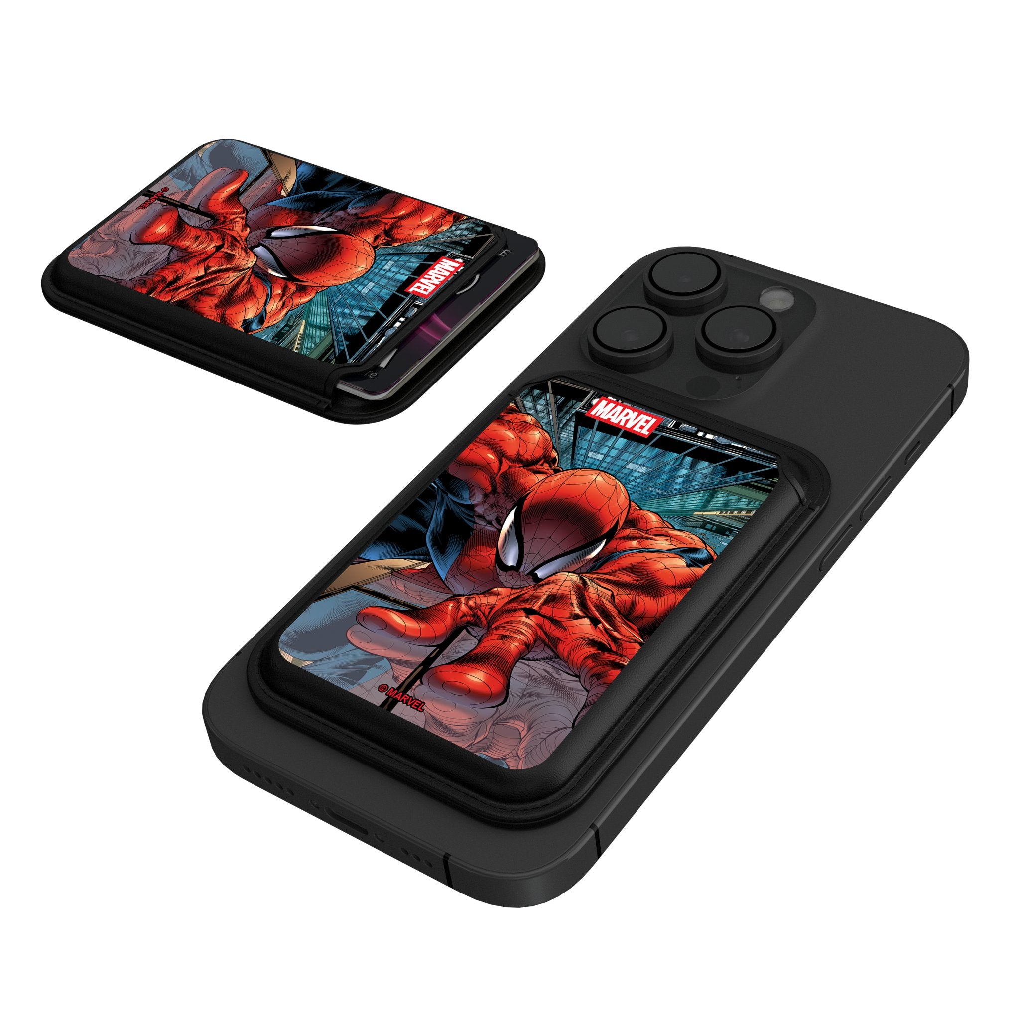 Marvel Spider-Man Cover Art Black Magnetic Credit Card Wallet