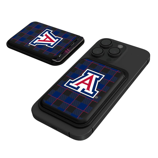 University of Arizona Wildcats Plaid Black Magnetic Credit Card Wallet