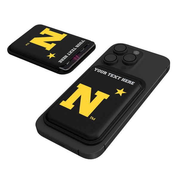 United State Naval Academy Midshipmen Personalized Insignia Black Magnetic Credit Card Wallet