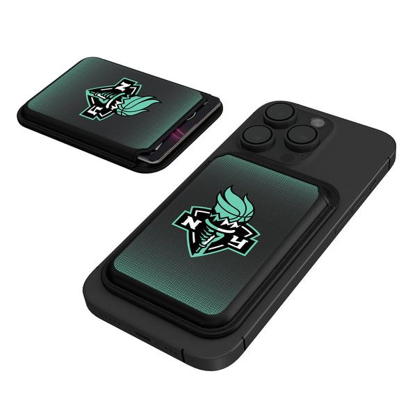 New York Liberty Linen Black Magnetic Credit Card Wallet