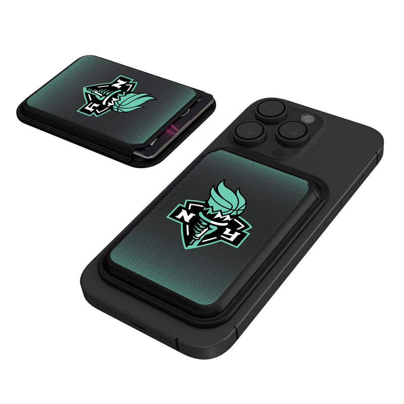 New York Liberty Linen Black Magnetic Credit Card Wallet