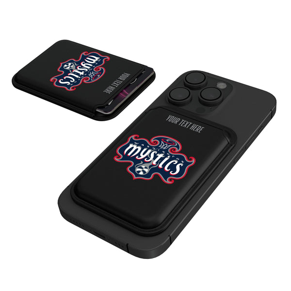 Washington Mystics Personalized Insignia Black Magnetic Credit Card Wallet