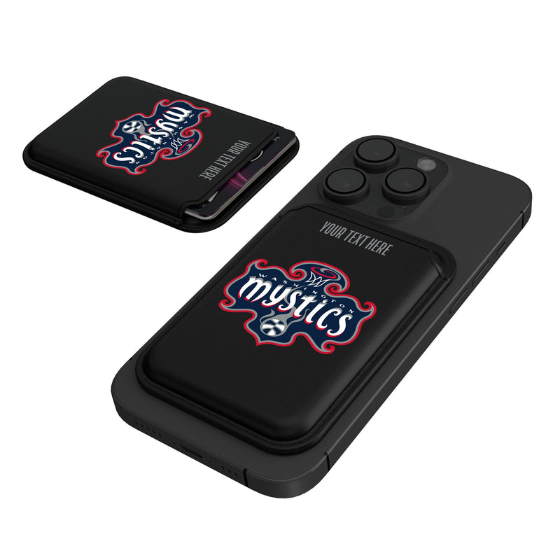 Washington Mystics Personalized Insignia Black Magnetic Credit Card Wallet