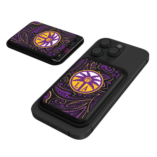 Los Angeles Sparks Paisley Black Magnetic Credit Card Wallet