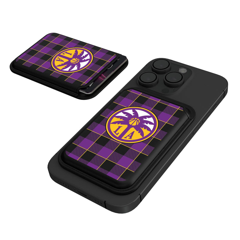 Los Angeles Sparks Plaid Black Magnetic Credit Card Wallet