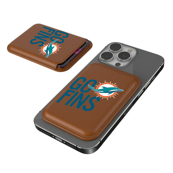 Miami Dolphins 2024 Illustrated Limited Edition Brown Magnetic Credit Card Wallet