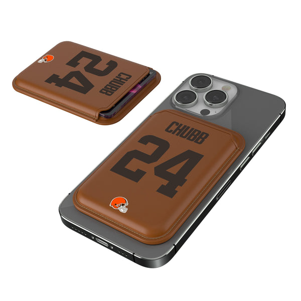 Nick Chubb Cleveland Browns 24 Ready Brown Magnetic Credit Card Wallet