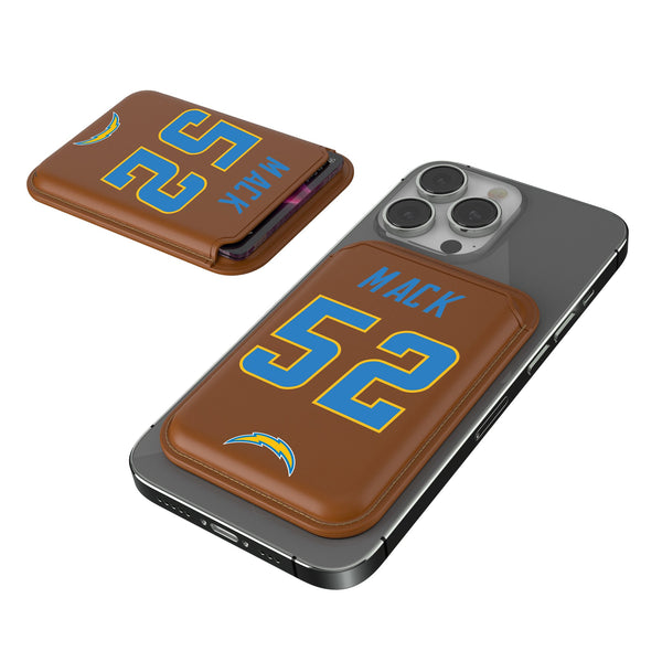 Khalil Mack Los Angeles Chargers 52 Ready Brown Magnetic Credit Card Wallet
