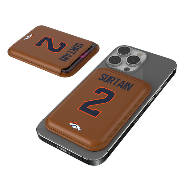 Pat Surtain II Denver Broncos 2 Ready Brown Magnetic Credit Card Wallet