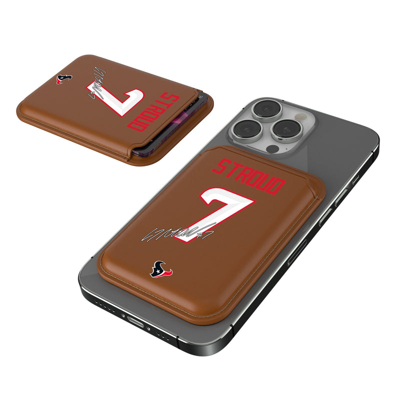 C.J. Stroud Houston Texans 7 Ready Brown Magnetic Credit Card Wallet