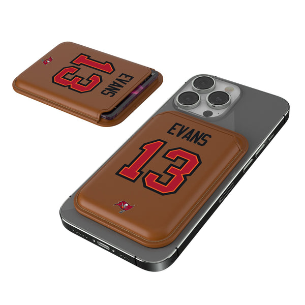 Mike Evans Tampa Bay Buccaneers 13 Ready Brown Magnetic Credit Card Wallet