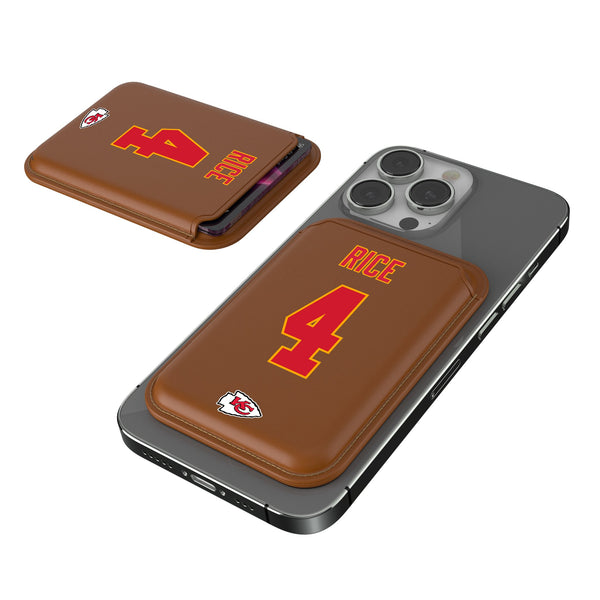 Rashee Rice Kansas City Chiefs 4 Ready Brown Magnetic Credit Card Wallet