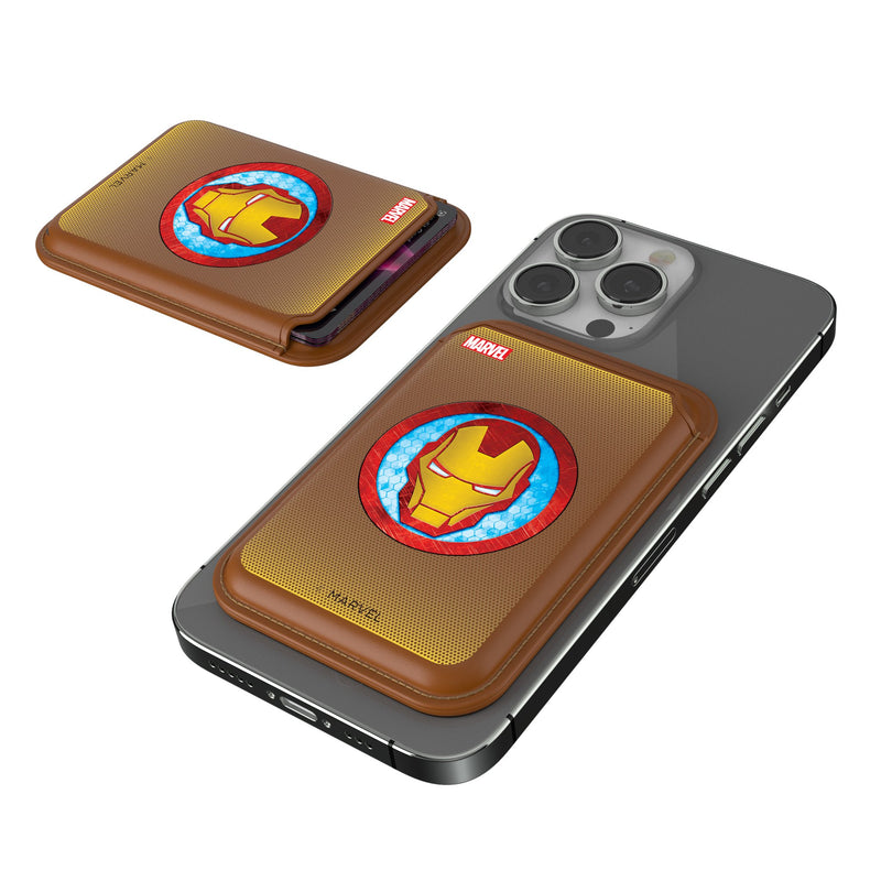 Marvel Avengers Iron Man Grid Brown Magnetic Credit Card Wallet