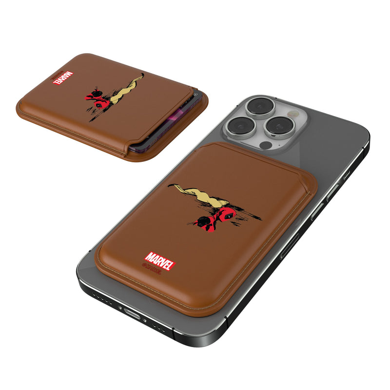 Marvel Ladypool Badge  Brown Magnetic Credit Card Wallet