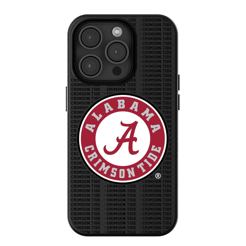 University of Alabama Crimson Tide Text Backdrop iPhone MagSafe Compatible Phone Case for Apple iPhone