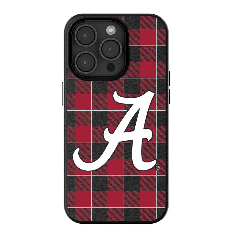University of Alabama Crimson Tide Script A Plaid iPhone MagSafe Compatible Phone Case for Apple iPhone