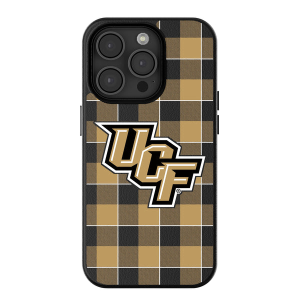 University of Central Florida Golden Knights Plaid iPhone MagSafe Compatible Phone Case