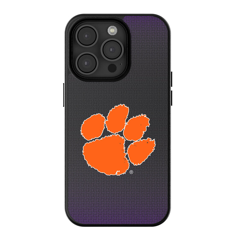 Clemson University Tigers Linen iPhone MagSafe Compatible Phone Case for Apple iPhone