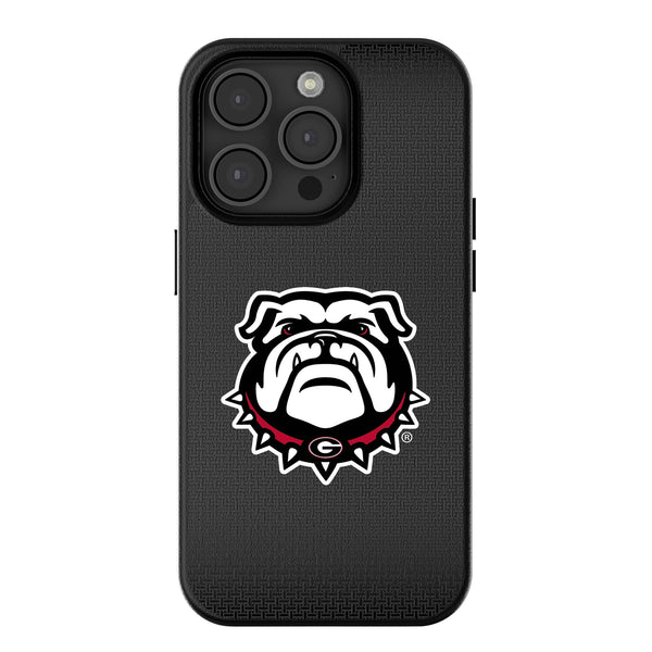 University of Georgia Bulldogs Uga Linen iPhone MagSafe Compatible Phone Case for Apple iPhone