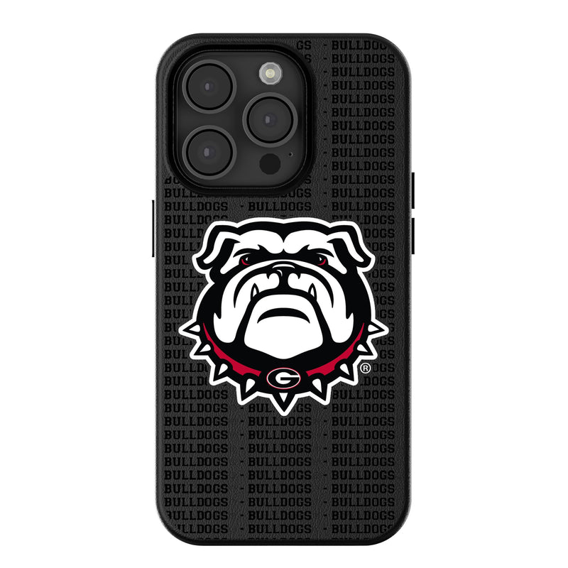 University of Georgia Bulldogs Uga Text Backdrop iPhone MagSafe Compatible Phone Case for Apple iPhone