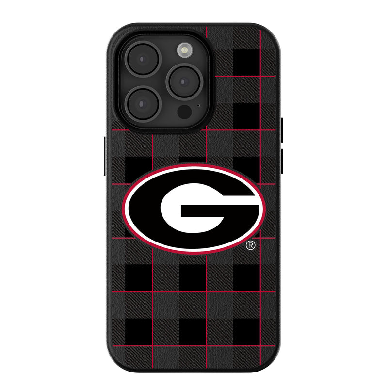 University of Georgia Bulldogs Plaid iPhone MagSafe Compatible Phone Case for Apple iPhone
