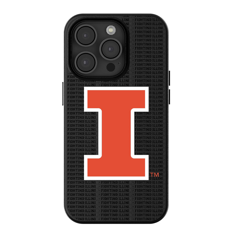 University of Illinois Fighting Illini Text Backdrop iPhone MagSafe Compatible Phone Case for Apple iPhone