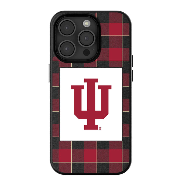 Indiana University Hoosiers Plaid iPhone MagSafe Compatible Phone Case for Apple iPhone