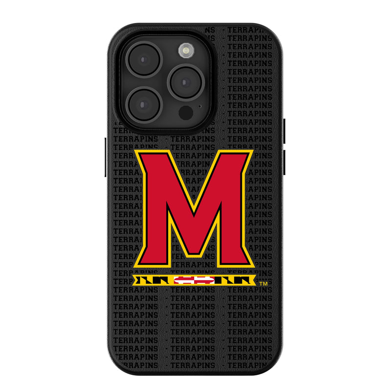 University of Maryland Terrapins Text Backdrop iPhone MagSafe Compatible Phone Case for Apple iPhone