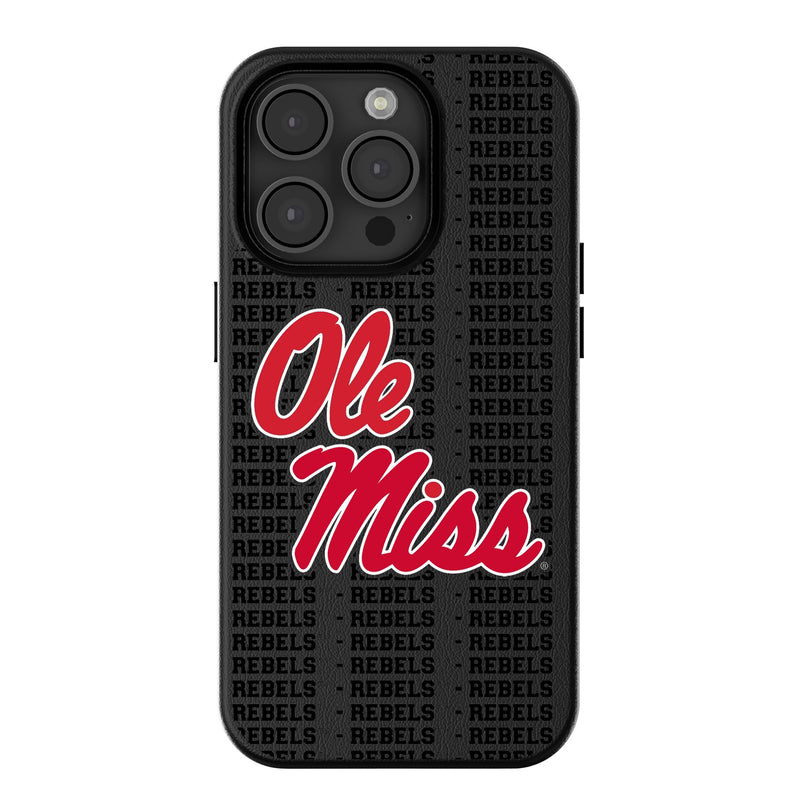 University of Mississippi Rebels Text Backdrop iPhone MagSafe Compatible Phone Case for Apple iPhone