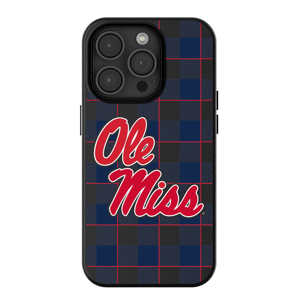 University of Mississippi Rebels Plaid iPhone MagSafe Compatible Phone Case