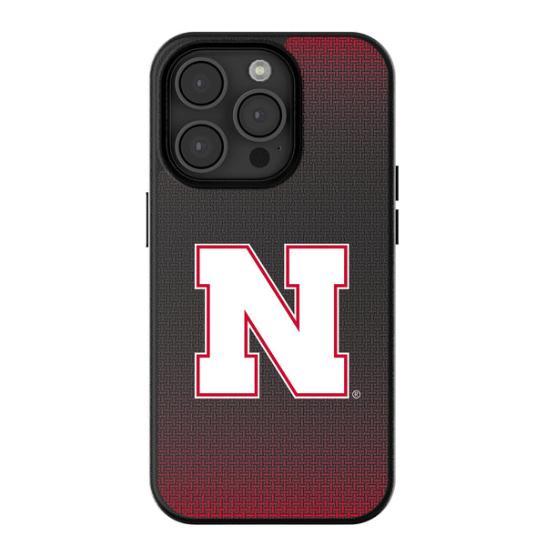 University of Nebraska Huskers Block N Linen iPhone MagSafe Compatible Phone Case for Apple iPhone