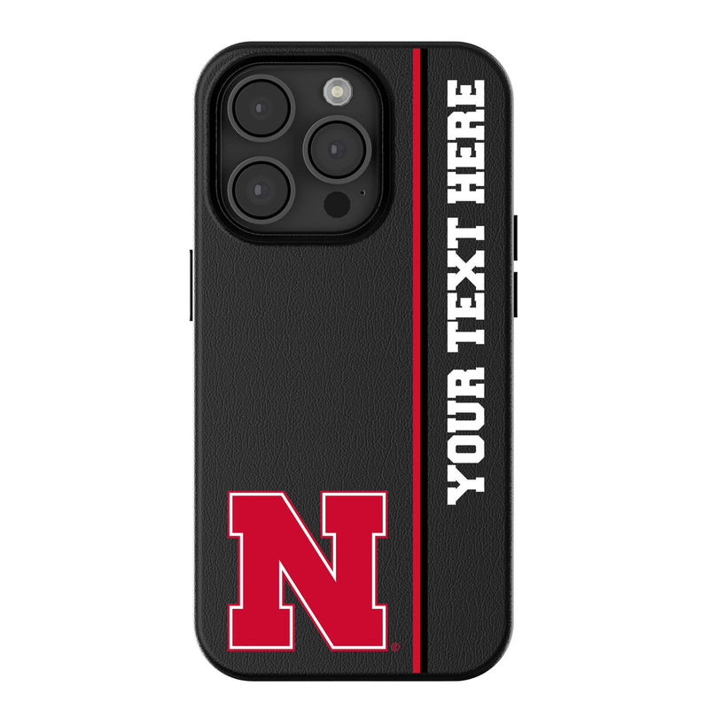 University of Nebraska Huskers Block N Personalized Sidebard iPhone MagSafe Compatible Phone Case for Apple iPhone