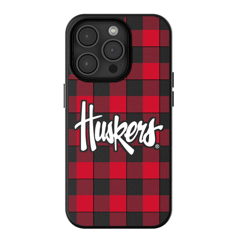 University of Nebraska Huskers Plaid iPhone MagSafe Compatible Phone Case for Apple iPhone