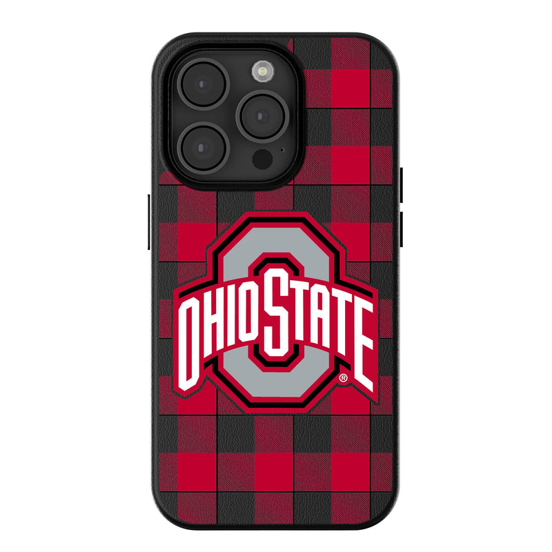 Ohio State University Buckeyes Plaid iPhone MagSafe Compatible Phone Case for Apple iPhone