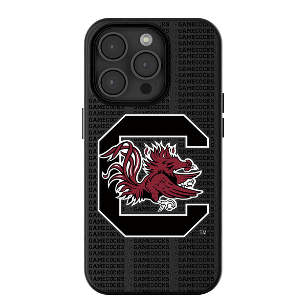University of South Carolina Gamecocks Text Backdrop iPhone MagSafe Compatible Phone Case for Apple iPhone
