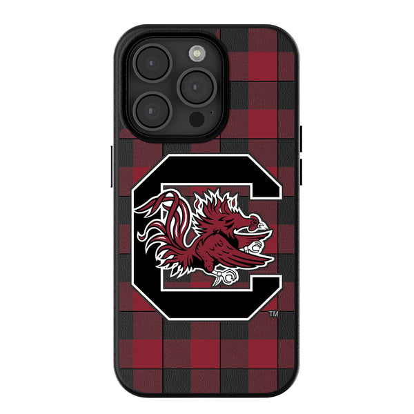 University of South Carolina Gamecocks Plaid iPhone MagSafe Compatible Phone Case