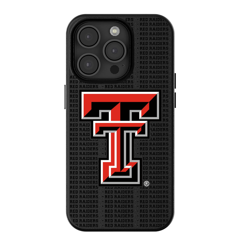 Texas Tech Red Raiders Text Backdrop iPhone MagSafe Compatible Phone Case for Apple iPhone