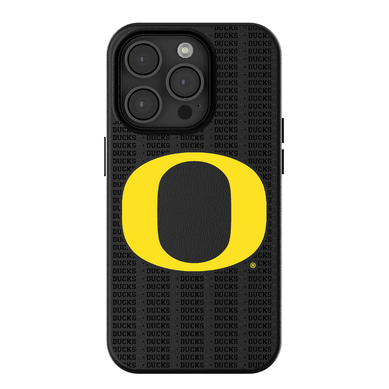 University of Oregon Ducks Text Backdrop iPhone MagSafe Compatible Phone Case for Apple iPhone