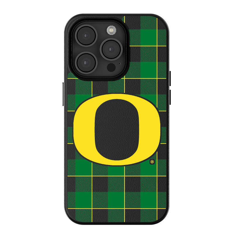 University of Oregon Ducks Plaid iPhone MagSafe Compatible Phone Case