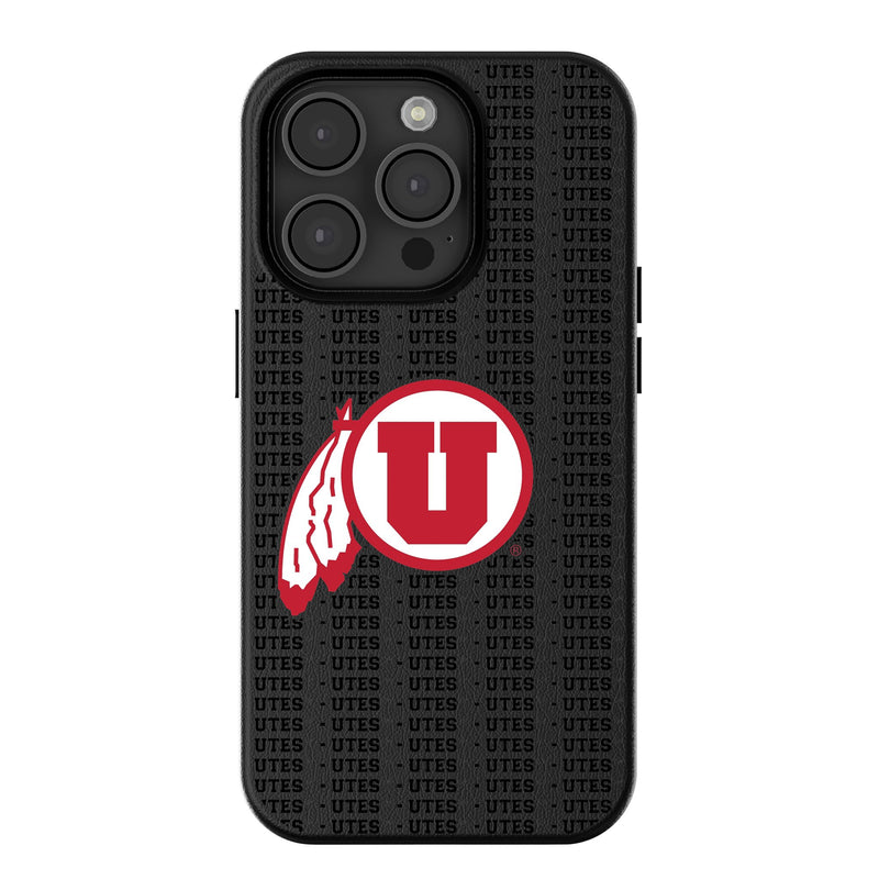 University of Utah Utes Text Backdrop iPhone MagSafe Compatible Phone Case for Apple iPhone