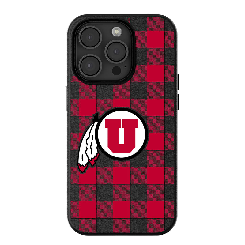 University of Utah Utes Plaid iPhone MagSafe Compatible Phone Case