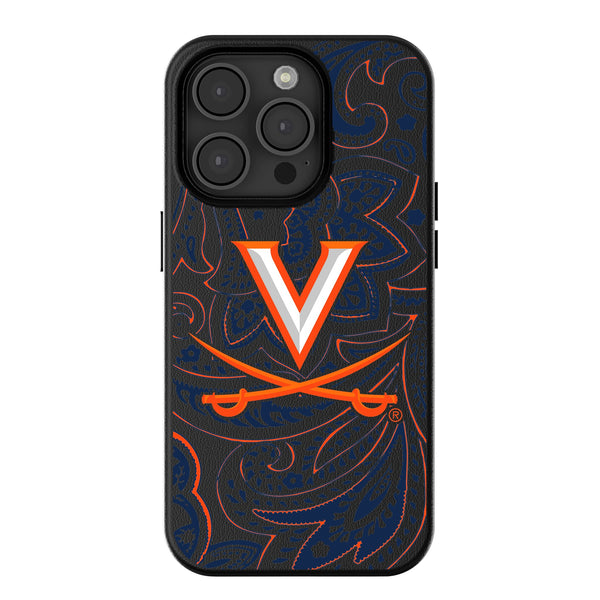 University of Virginia Cavaliers Paisley iPhone MagSafe Compatible Phone Case