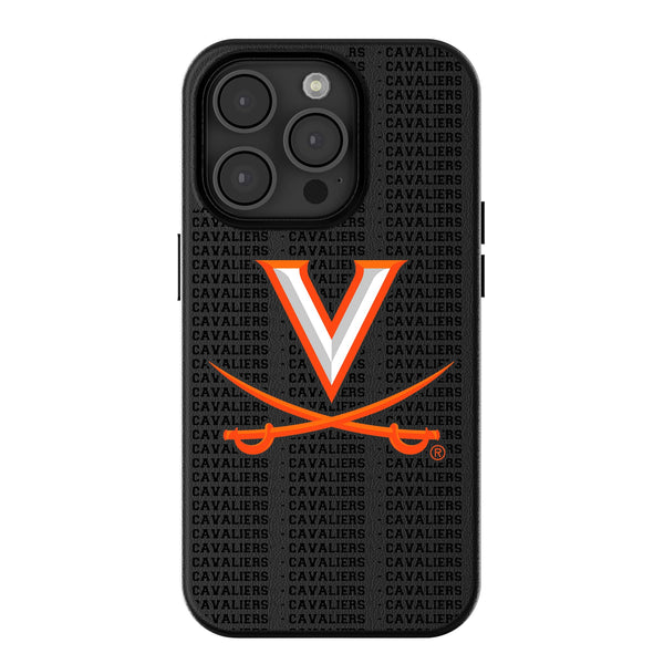 University of Virginia Cavaliers Text Backdrop iPhone MagSafe Compatible Phone Case for Apple iPhone