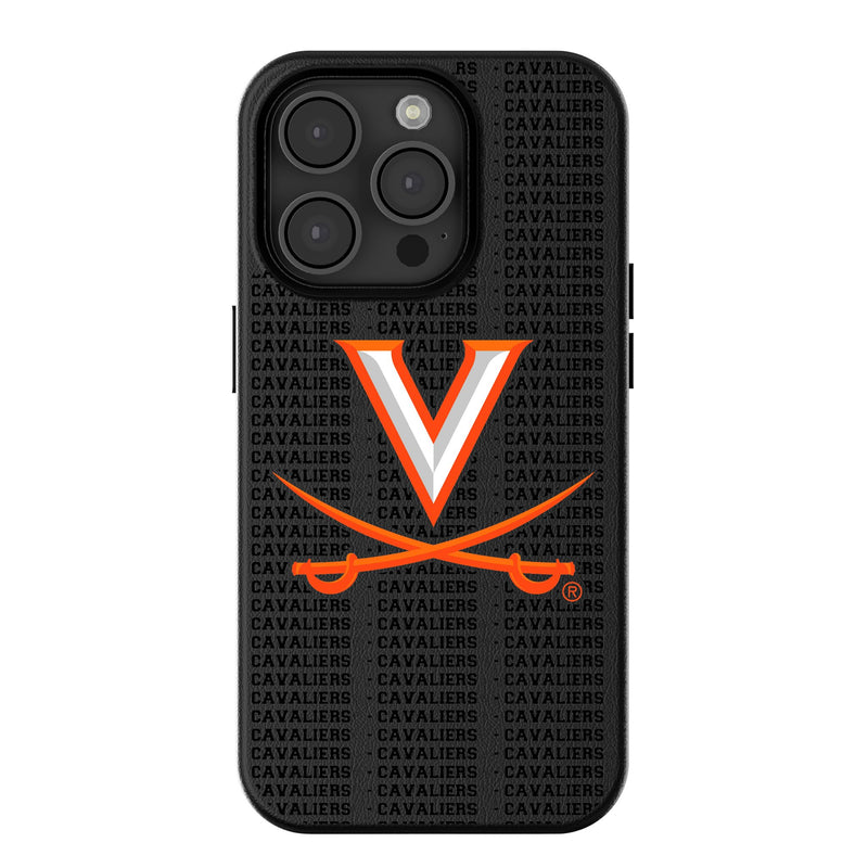 University of Virginia Cavaliers Text Backdrop iPhone MagSafe Compatible Phone Case for Apple iPhone