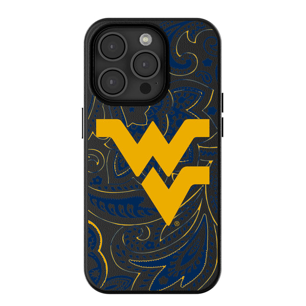 West Virginia University Mountaineers Paisley iPhone MagSafe Compatible Phone Case