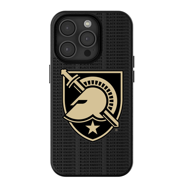 United States Military Academy Black Knights Text Backdrop iPhone MagSafe Compatible Phone Case for Apple iPhone