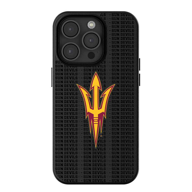 Arizona State University Sun Devils Text Backdrop iPhone MagSafe Compatible Phone Case for Apple iPhone